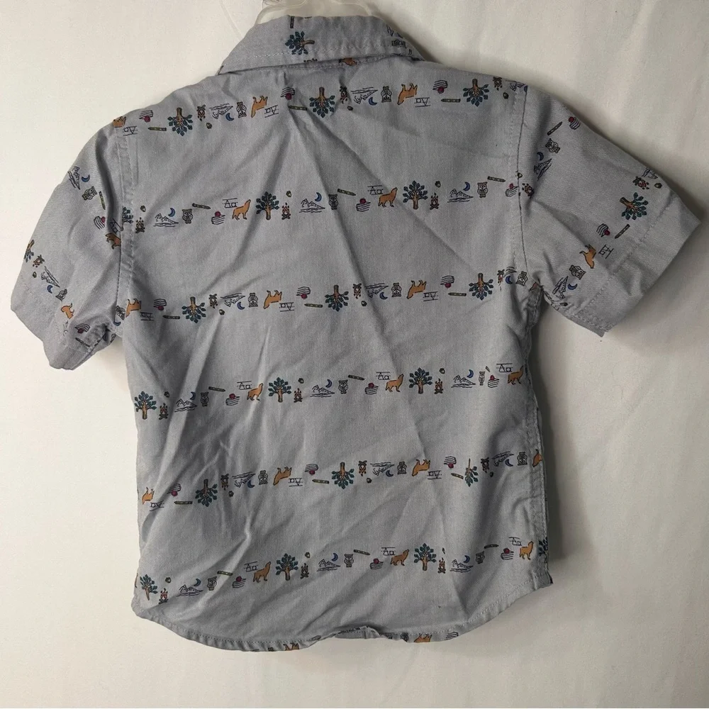 B.U.M Equipment Kids Gray Animal Print Button Down Shirt 3T